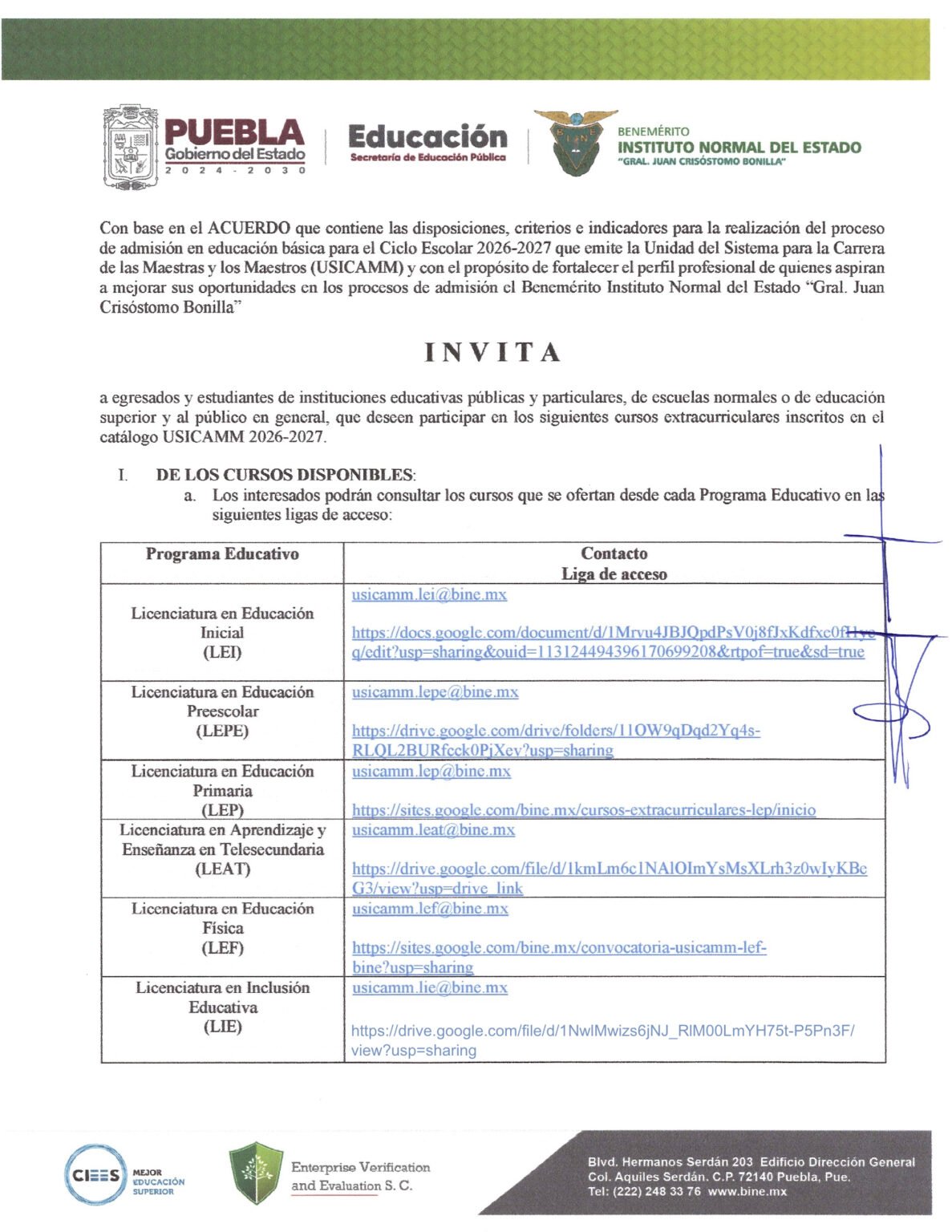 Convocatoria Usicamm Ciclo 2026 2027 Benemérito Instituto Normal Del